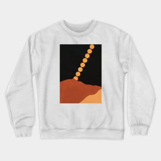 Mountain Hill, Moon, Terracotta, Minimalist Artwork Crewneck Sweatshirt